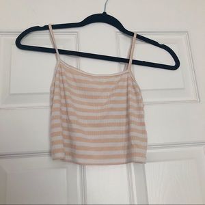 pink and cream crop top
